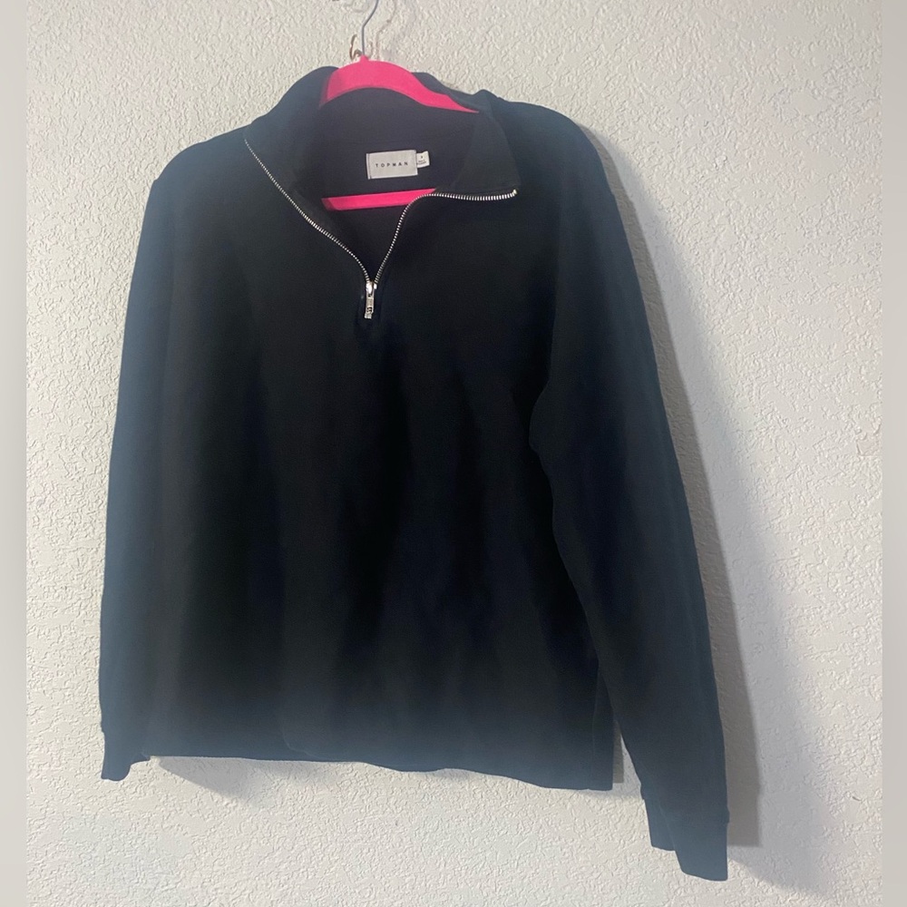 Topman Black Classic Casual Quarter Zip M Pullover Sweater jacket
